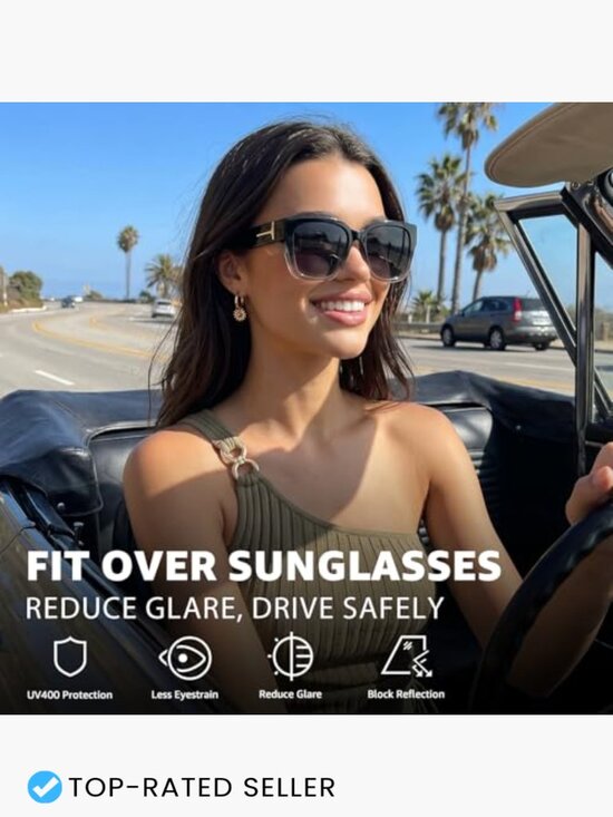 Oversized Fit Over Sunglasses for Women Polarized UV Protection 2 Pack main image 4